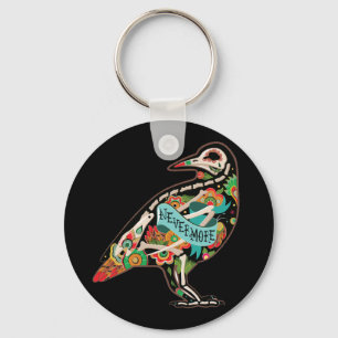 Llavero Nevermore Sugar Skull Raven Button Keychain