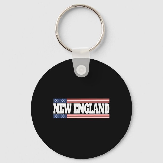 Llavero New England Usa Flag Patriotic State Varsity New E (Anverso)