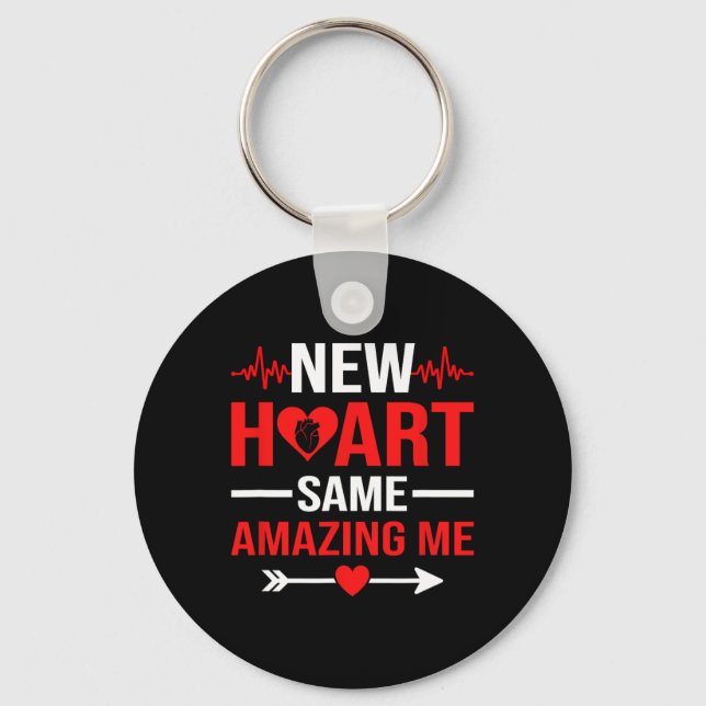Llavero New Heart Same Amazing Me Heart Transplant Survivo (Anverso)