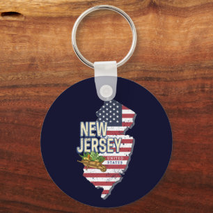Llavero New Jersey United States Retro Map USA Souvenir