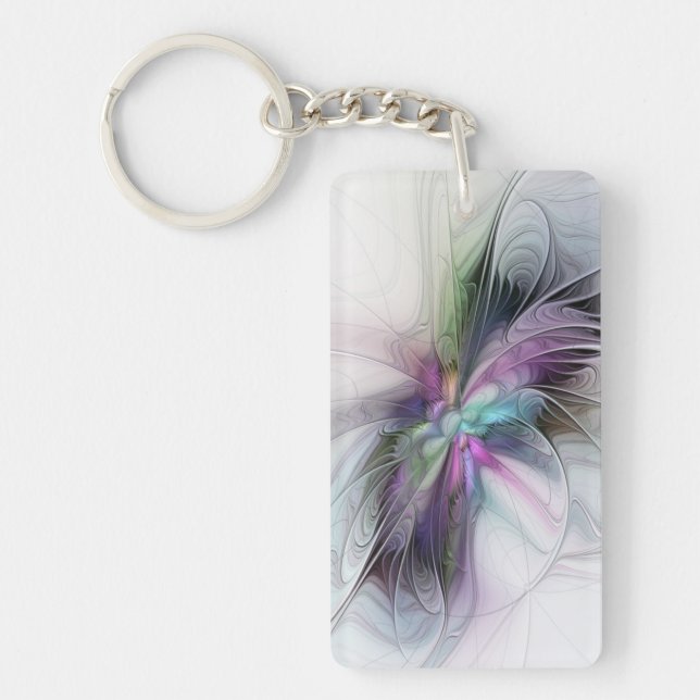 Llavero New Life, Colorful Abstract Fractal Art Fantasy (Frente)