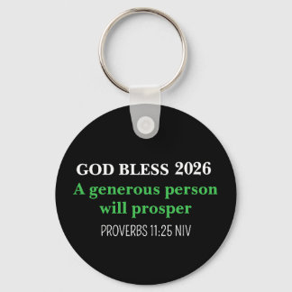 Llavero New Year 2026 Blessings Festive Simple Black