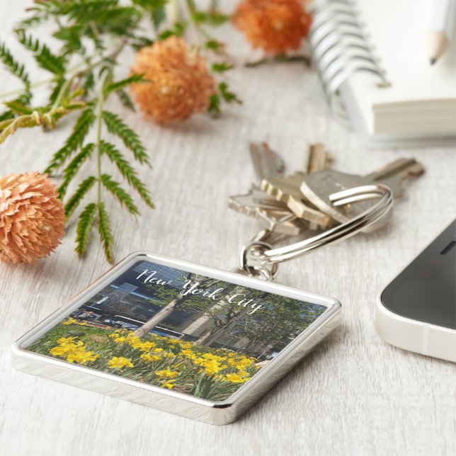 Llavero New York City Daffodils Columbus Circle NYC Spring (Lado)