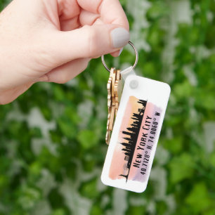 Llavero New York City Skyline Latitude and Longitude
