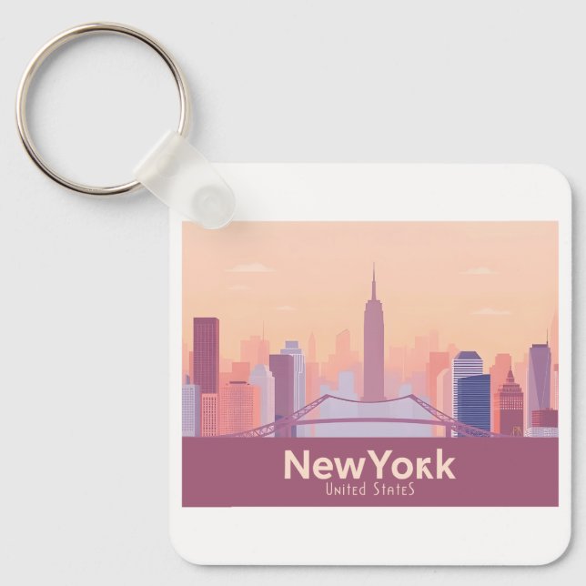 Llavero New York City USA Pastel Travel (Anverso)