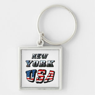 Llavero New York Picture and USA Text
