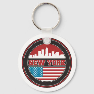 Llavero New York Skyline   United States Flag
