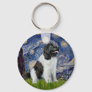 Llavero Newfie Landseer - Noche estrellada