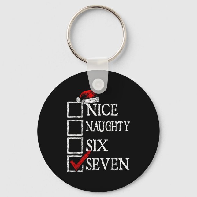 Llavero Nice Naughty 67 Christmas Funny Meme Six Seven  (Anverso)