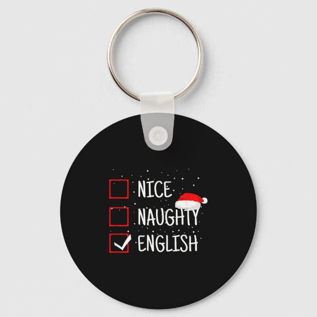 Llavero Nice Naughty English Christmas Checklist Funny Eng (Anverso)