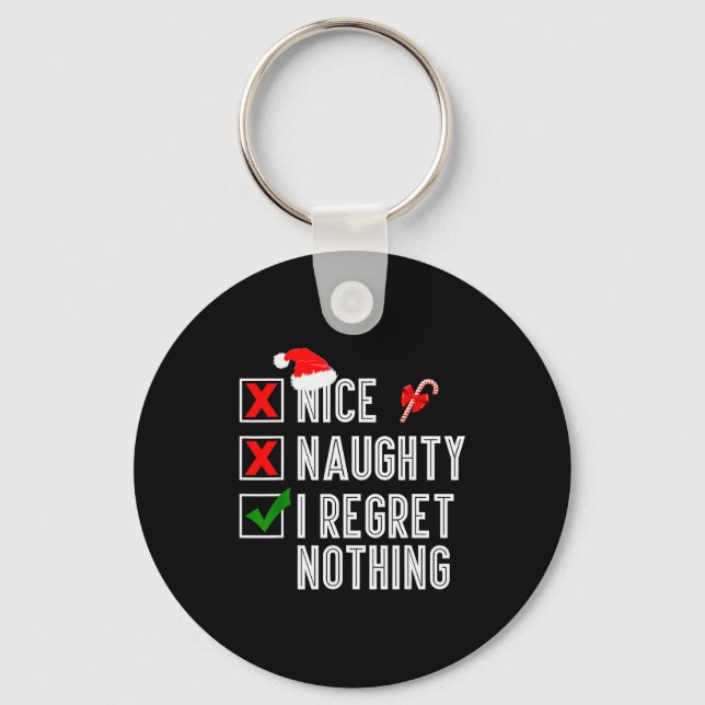 Llavero Nice Naughty I Regret Nothing Merry Christmas Sant (Anverso)