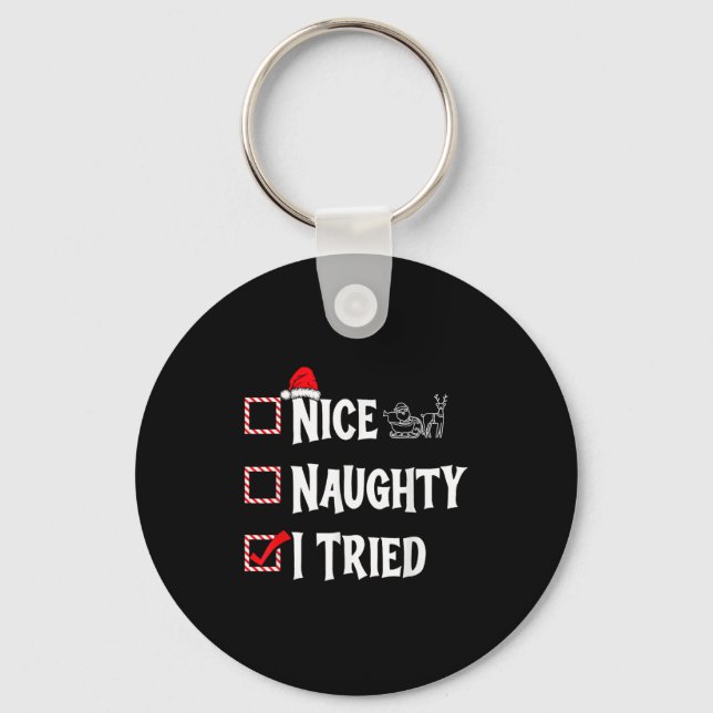 Llavero Nice Naughty - I Tried Christmas List  (Anverso)