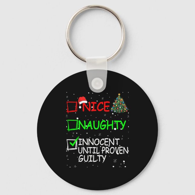 Llavero Nice Naughty Innocent Until Proven Guilty Christma (Anverso)