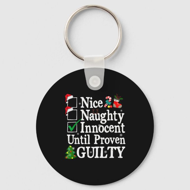Llavero Nice Naughty Innocent Until Proven Guilty Christma (Anverso)