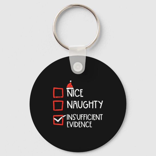 Llavero Nice Naughty Insufficient Evidence Christmas Fun X (Anverso)