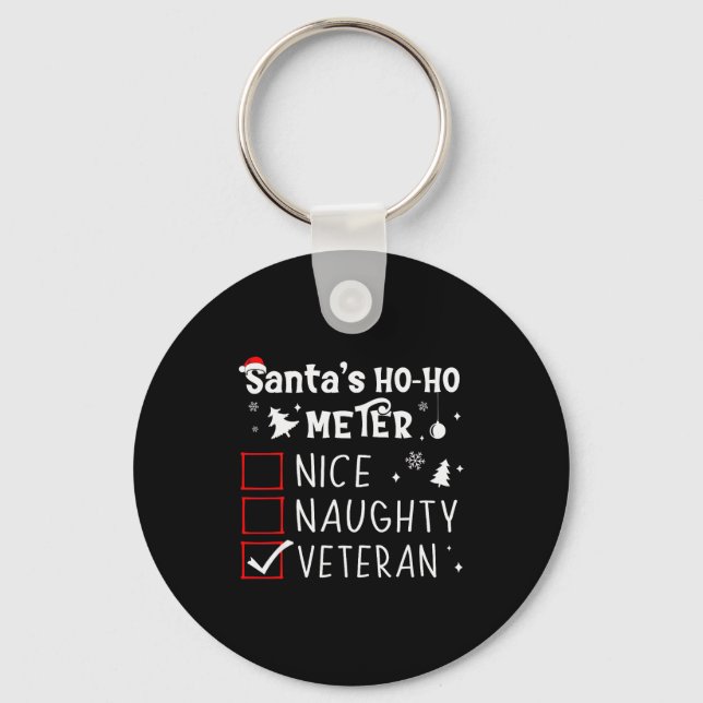 Llavero Nice Naughty Veteran Christmas List Santa Military (Anverso)