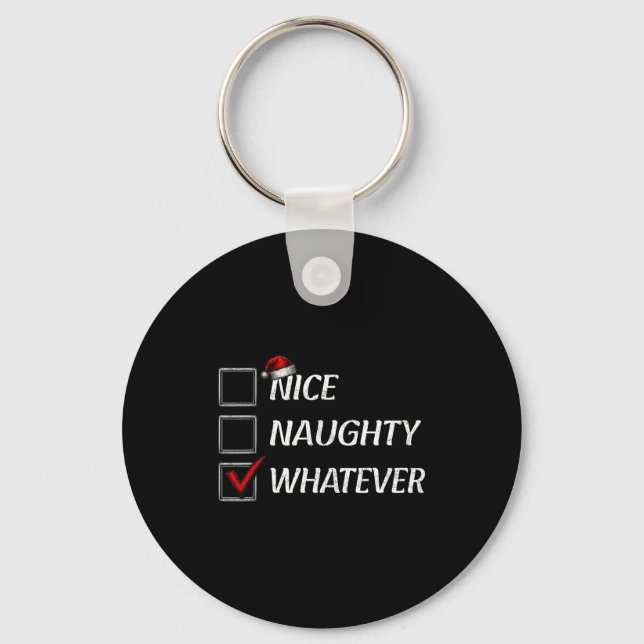 Llavero Nice Naughty Whatever Christmas List Funny Xmas  (Anverso)