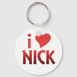 Llavero Nick Keychain, rojo negrita y corazón