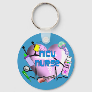 Llavero NICU Enfermeras Regalos de diseño de corazón rosad