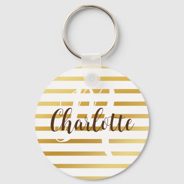 Llavero Nieces Fiesta de cumpleaños favor de oro Nombre bl (Anverso)