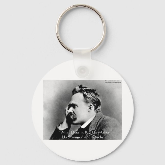 Llavero Nietzsche "No te mata" cita regalos y tees (Anverso)