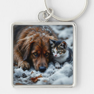 Llavero Nieve de gato de perro maldición