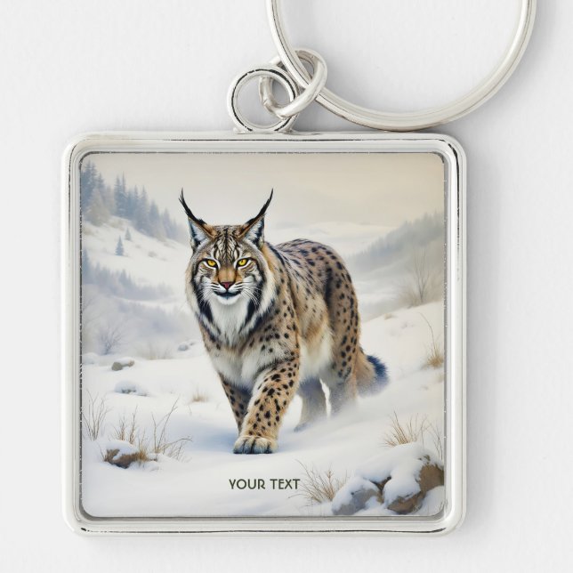 Llavero Nieve de invierno de Fantasy Cute Lynx (Frente)