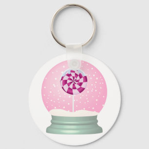 Llavero Nieve de Lollipop globo lindo chica rosa invierno