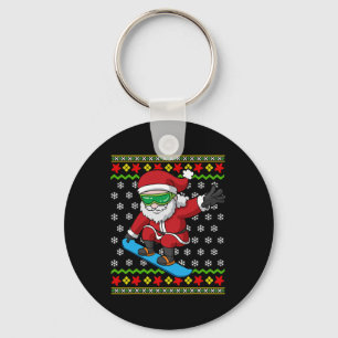 Llavero Nieve de Navidades feos sobre Snowboard en Santa S