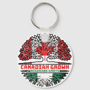 Llavero Nigeria Bandera de raíces nigerianas de árbol cana