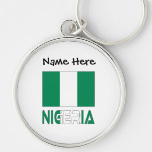 Llavero Nigeria Bandera Nigeriana Negra Personalización