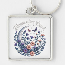 Llavero Night Garden Faux Embroidered Moon with Moths