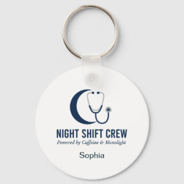 Llavero Night Shift Crew Nurse Stethoscope Moon Custom