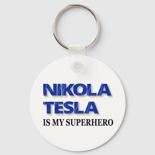 Llavero Nikola Tesla Es Mi Superhéroe (Anverso)