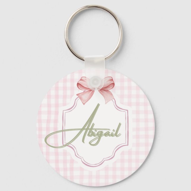 Llavero Niña Abigail Personalizada Bow&Gingham (Anverso)