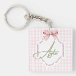 Llavero Niña Ayla Nursery Bow&Gingham personalizada