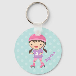 Llavero Niña Bonita Patinadora Sobre Ruedas Para Niñas