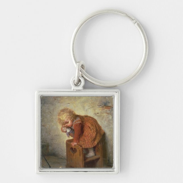 Llavero Niña con un conejo (Frente)