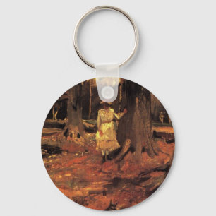 Llavero Niña de blanco en el bosque por Vincent van Gogh