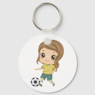 Llavero Niña jugando fútbol Deportes infantiles adorables
