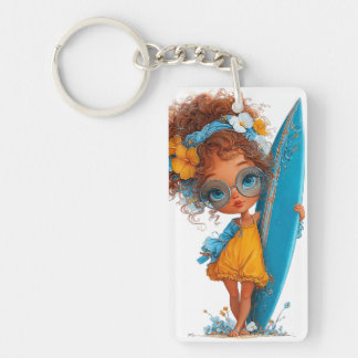 LLAVERO NIÑA LINDÍSIMA Y CAPRICHOSA CON TEMA DE VERANO