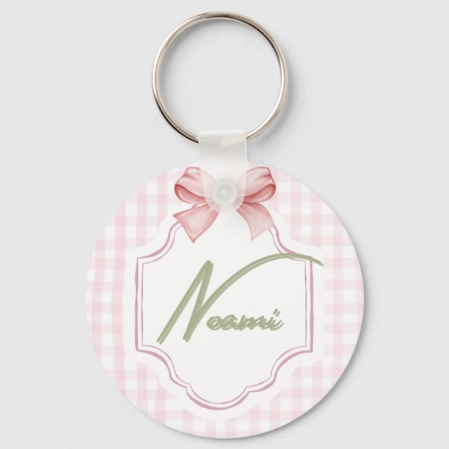 Llavero Niña Nove Noemí Personalizada Bow&Gingham (Anverso)