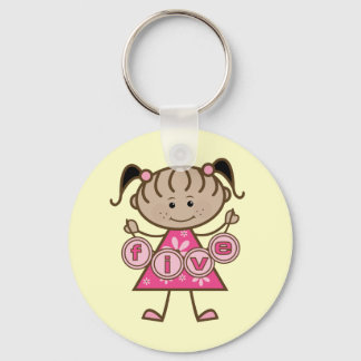 Llavero Niña pequeña 5 camisetas de cumpleaños y regalos