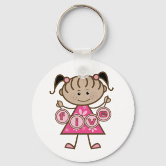 Llavero Niña pequeña 5 camisetas de cumpleaños y regalos