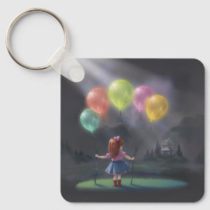 Llavero Niña pequeña con globos
