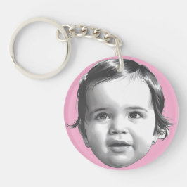 Llavero Niña pequeña niña de humor feliz o pouty Keychain