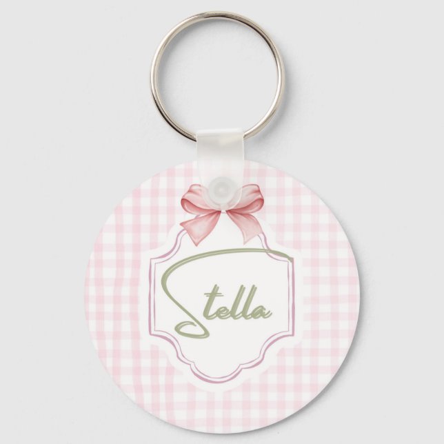 Llavero Niña Stella Bow&Gingham personalizada (Anverso)