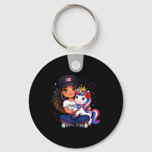 Llavero Niñas Princesa Unicornio Boricua Bandera Niña Puer