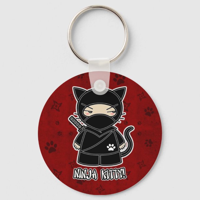 Llavero ¡Ninja Kitty! En Red Keychain (Anverso)