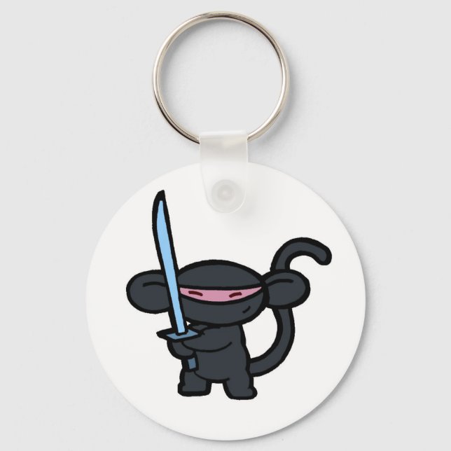 Llavero Ninja negro con espada - Sin palabras (Anverso)